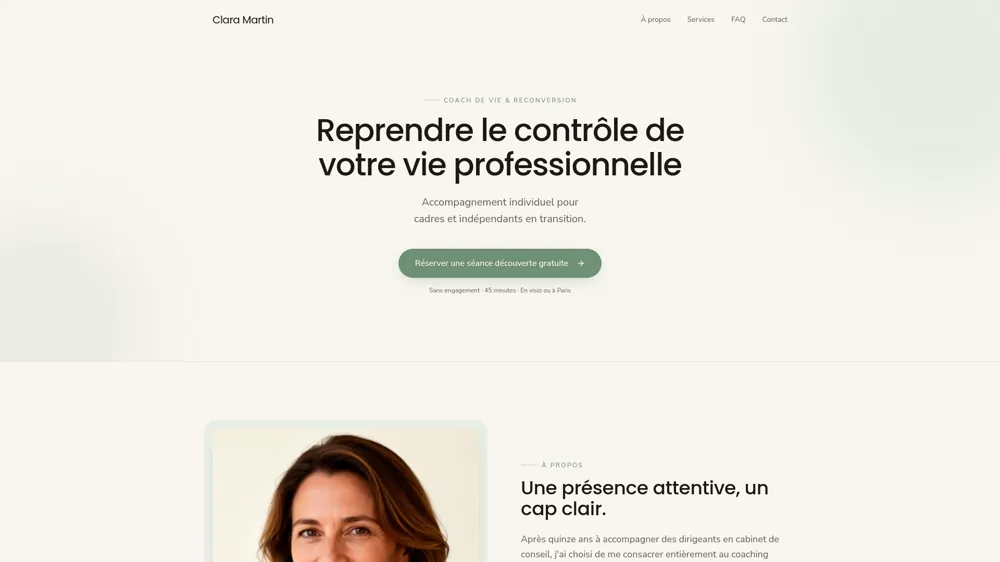 Aperçu du site Clara Martin