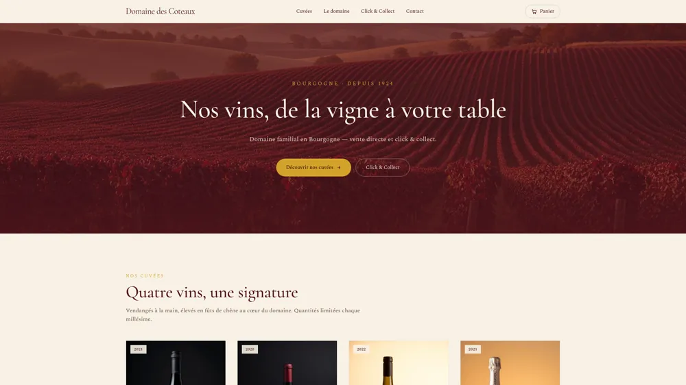 Aperçu du site Domaine des Coteaux